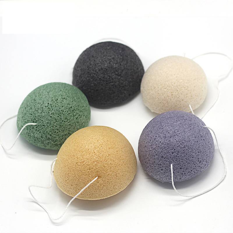 Wholesale 100% Natural Private Label Bamboo Charcoal Facial Face Konjac Sponge